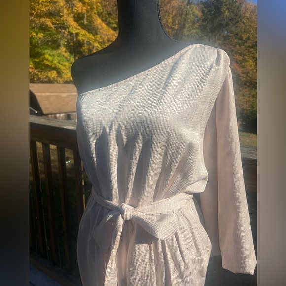 BCBMAXAZRIA Metallic One Shoulder
Jumpsuit - Picture 3 of 16